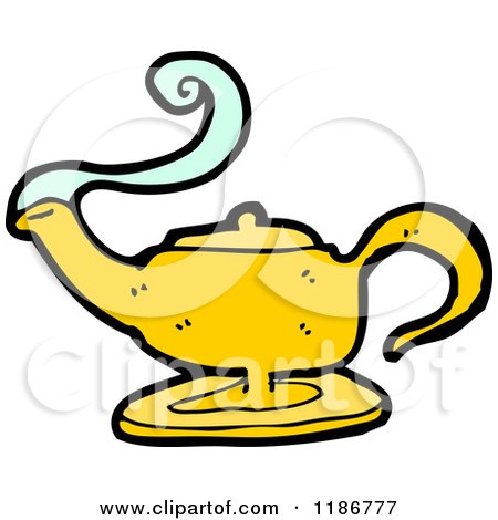 Cartoon of a Magic Lamp - Royalty Free Vector Illustration by lineartestpilot