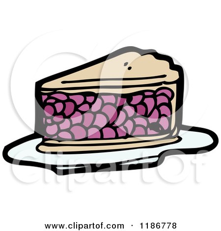 Cartoon of a Slice of Berry Pie - Royalty Free Vector Illustration by lineartestpilot