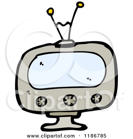 Cartoon of an Old Fashioned Television - Royalty Free Vector Illustration by lineartestpilot