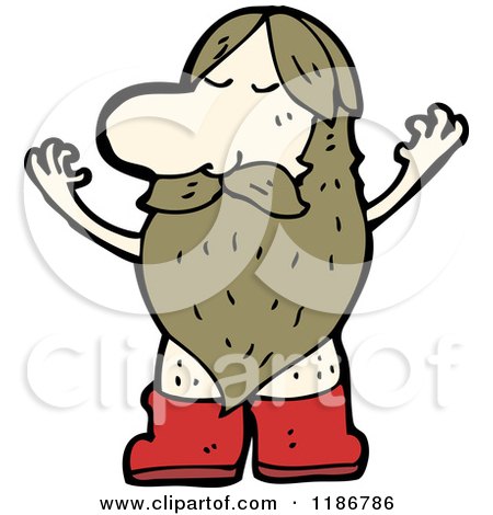 Cartoon of a Man with a Long Beard - Royalty Free Vector Illustration by lineartestpilot