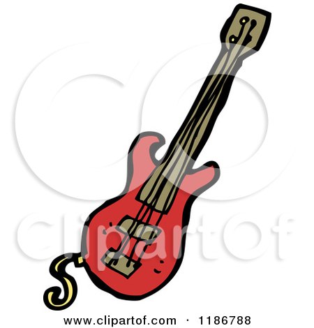Cartoon of a Guitar - Royalty Free Vector Illustration by lineartestpilot
