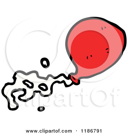Cartoon of a Red Balloon - Royalty Free Vector Illustration by lineartestpilot