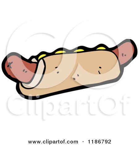 Cartoon of a Hot Dog - Royalty Free Vector Illustration by lineartestpilot