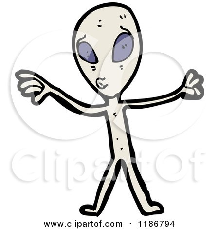 Cartoon of a Space Alien - Royalty Free Vector Illustration by lineartestpilot