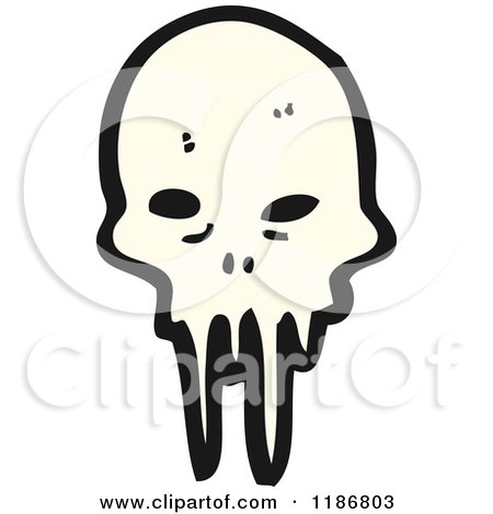Cartoon of a Dripping Skull - Royalty Free Vector Illustration by lineartestpilot