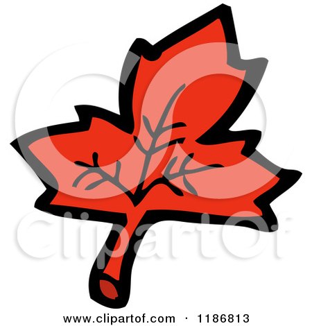 Cartoon of an Autumn Leaf - Royalty Free Vector Illustration by lineartestpilot