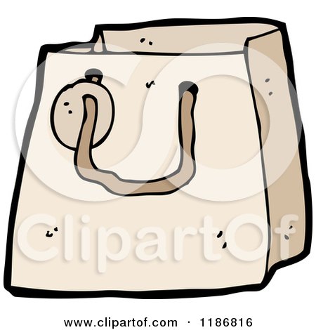 Cartoon of a Paper Bag - Royalty Free Vector Illustration by lineartestpilot