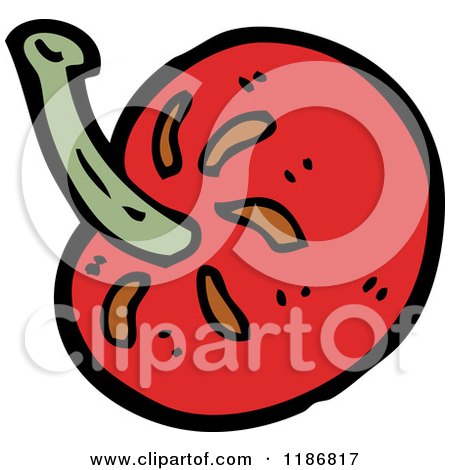 Cartoon of a Red Tomato - Royalty Free Vector Illustration by lineartestpilot
