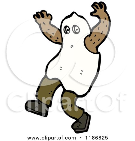 Cartoon of a Child Dressed in a Ghost Costume - Royalty Free Vector Illustration by lineartestpilot