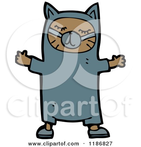 Cartoon of a Child Dressed in a Cat Costume - Royalty Free Vector Illustration by lineartestpilot