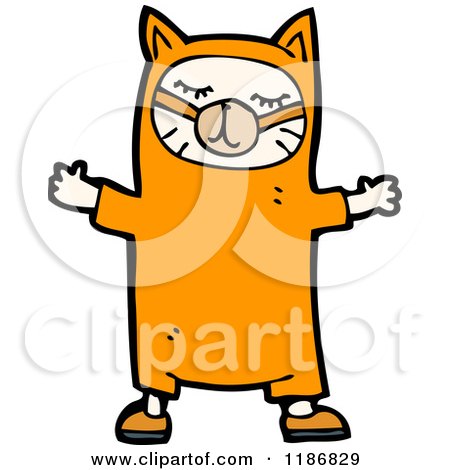 Cartoon of a Child Dressed in a Cat Costume - Royalty Free Vector Illustration by lineartestpilot