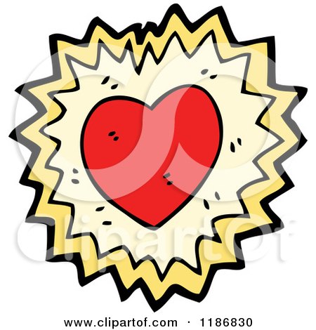 Cartoon of a Red Heart - Royalty Free Vector Illustration by lineartestpilot