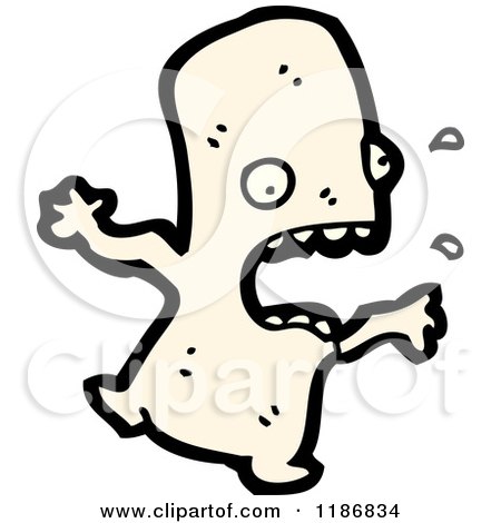 Cartoon of a Scared Creature - Royalty Free Vector Illustration by lineartestpilot