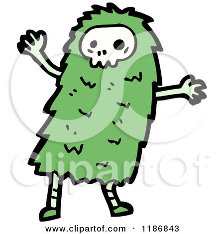 Cartoon of a Child Dressed in a Skull Costume - Royalty Free Vector Illustration by lineartestpilot