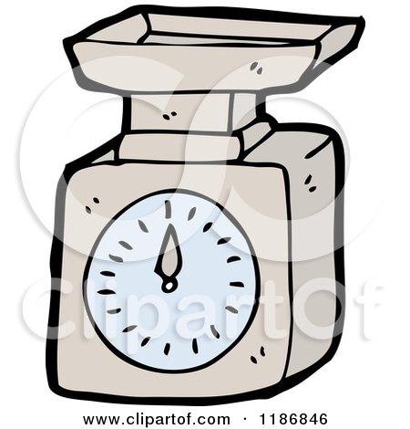 Cartoon of Food Scales - Royalty Free Vector Illustration by lineartestpilot