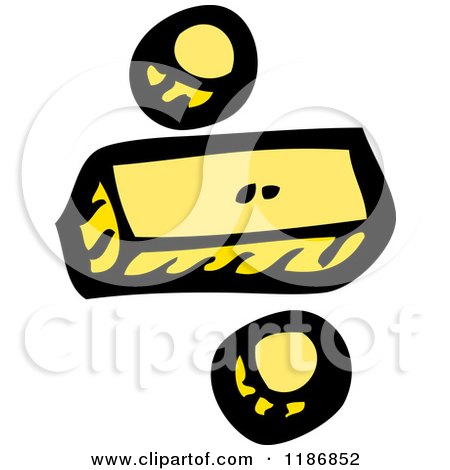 Cartoon of a Math Division Symbol - Royalty Free Vector Illustration by lineartestpilot