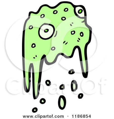 Cartoon of Green Slime with Eyes - Royalty Free Vector Illustration by lineartestpilot