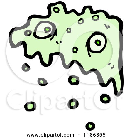 Cartoon of Green Slime with Eyes - Royalty Free Vector Illustration by lineartestpilot