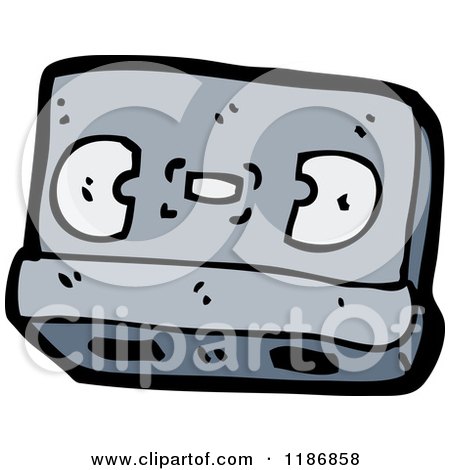 Cartoon of a Cassette Tape - Royalty Free Vector Illustration by lineartestpilot