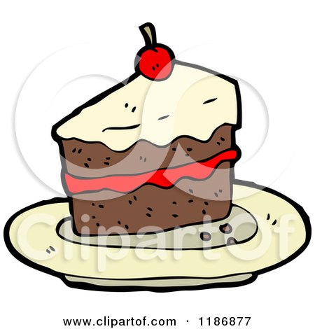 Cartoon of a Piece of Cake - Royalty Free Vector Illustration by lineartestpilot