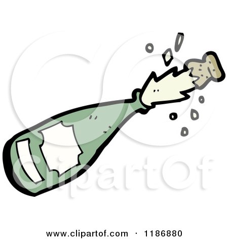 Cartoon of an Exploding Bottle - Royalty Free Vector Illustration by lineartestpilot
