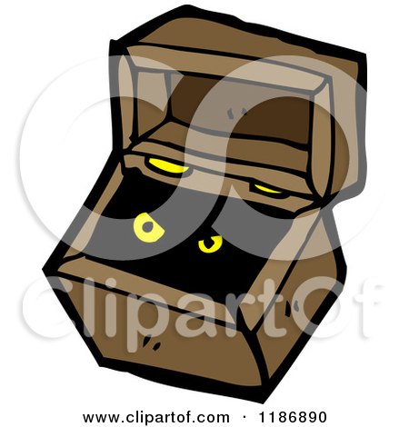 Cartoon of a Box with Eyes - Royalty Free Vector Illustration by lineartestpilot