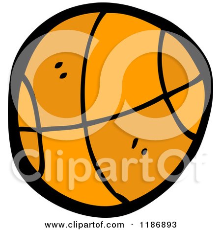 Cartoon of a Basketball - Royalty Free Vector Illustration by lineartestpilot