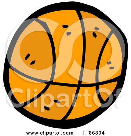 Cartoon of a Basketball - Royalty Free Vector Illustration by lineartestpilot