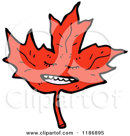 Cartoon of an Autumn Leaf - Royalty Free Vector Illustration by lineartestpilot