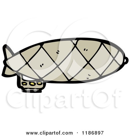 Cartoon of a Blimp - Royalty Free Vector Illustration by lineartestpilot