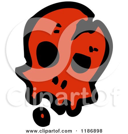 Cartoon of a Red Skull - Royalty Free Vector Illustration by lineartestpilot