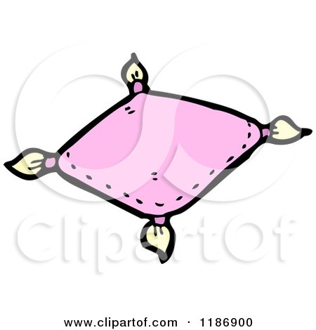 Cartoon of a Decorative Pillow - Royalty Free Vector Illustration by lineartestpilot