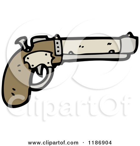 Cartoon of a Pistol - Royalty Free Vector Illustration by lineartestpilot