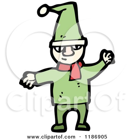 Cartoon of an Elf - Royalty Free Vector Illustration by lineartestpilot