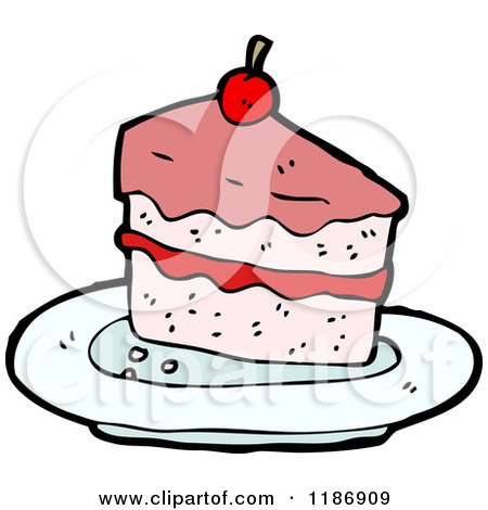 Cartoon of a Piece of Cake - Royalty Free Vector Illustration by lineartestpilot