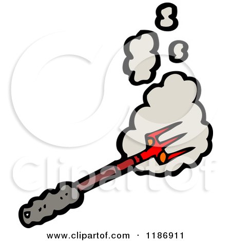 Cartoon of a Branding Iron - Royalty Free Vector Illustration by lineartestpilot