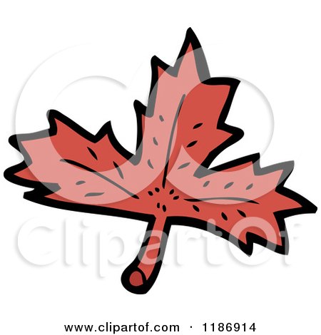 Cartoon of an Autumn Leaf - Royalty Free Vector Illustration by lineartestpilot