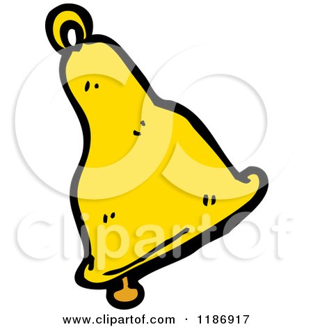 Cartoon of a Gold Bell - Royalty Free Vector Illustration by lineartestpilot