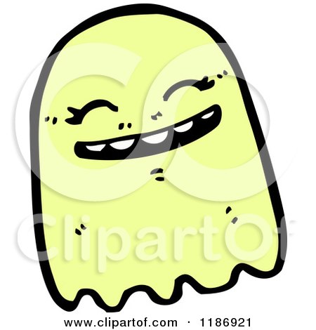 Cartoon of a Green Ghost - Royalty Free Vector Illustration by lineartestpilot