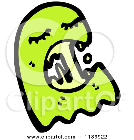 Cartoon of a Green Ghost - Royalty Free Vector Illustration by lineartestpilot