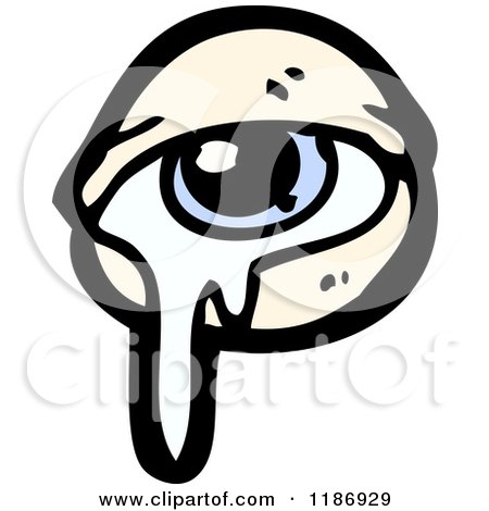 Cartoon of a Teared up Eye - Royalty Free Vector Illustration by lineartestpilot