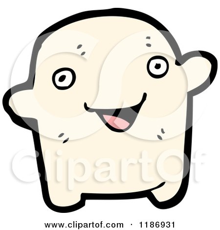 Cartoon of a White Creature - Royalty Free Vector Illustration by lineartestpilot