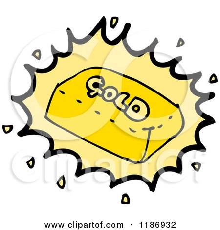 Cartoon of a Gold Bar - Royalty Free Vector Illustration by lineartestpilot