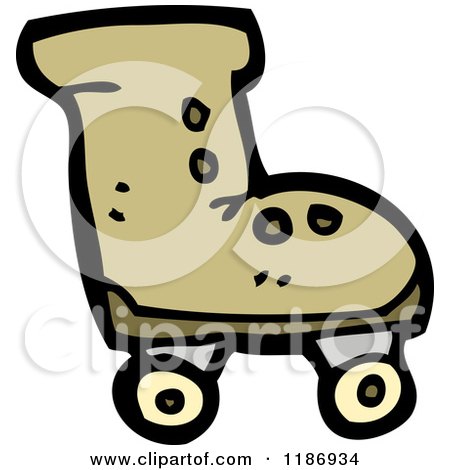 Cartoon of a Rollerskate - Royalty Free Vector Illustration by lineartestpilot