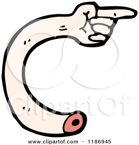 Cartoon of a Severed Arm Pointing - Royalty Free Vector Illustration by lineartestpilot