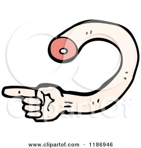 Cartoon of a Severed Arm Pointing - Royalty Free Vector Illustration by lineartestpilot