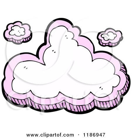 Cartoon of a Pink Cloud - Royalty Free Vector Illustration by lineartestpilot