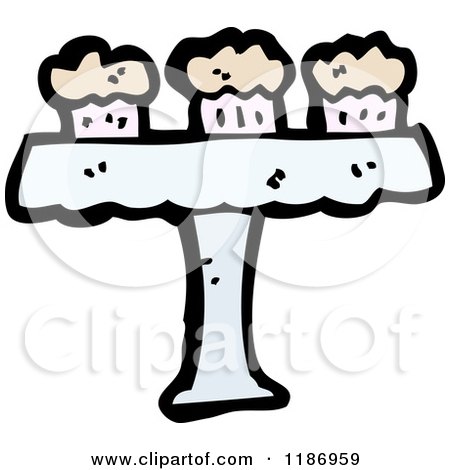 Cartoon of a Table of Muffins - Royalty Free Vector Illustration by lineartestpilot