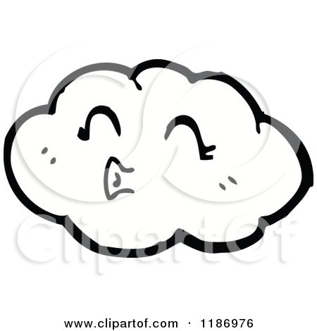 Cartoon of a Windy Cloud - Royalty Free Vector Illustration by lineartestpilot