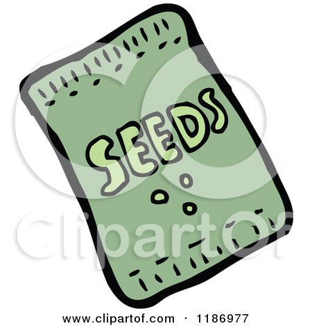 Cartoon of a Seed Packet - Royalty Free Vector Illustration by lineartestpilot